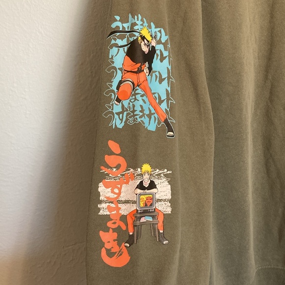 VTG Naruto Shippuden Mens Sz 2XL Graphic Kanji Anime Pullover Hooded Sweatshirt - Picture 6 of 12